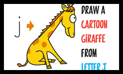 Learn How to Turn the Word "Giraffe" into a Cartoon Giraffe Simple for Kids