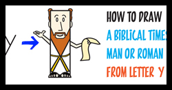 How to Draw a Cartoon Roman Man or Biblical Times Man from the Letter 'y'