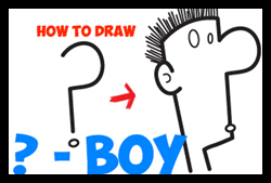 Learn How to Draw a Question Mark Cartoon Boy in Easy Steps