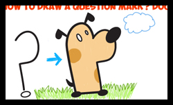 Learn How to Draw Cute Cartoon Doggy from Question Mark Shape Easy