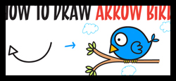 Learn How to Draw Cute Cartoon Bird from an Arrow Shape for Kids