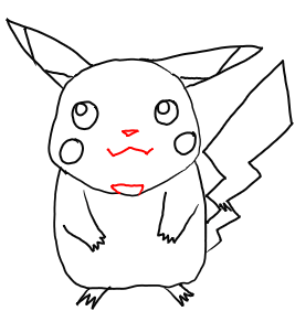 Step 6 - Drawing Pikachu from Pokemon Step by Step Drawing Lessons Step 6 - Drawing Pikachu from Pokemon Step by Step Drawing Lessons