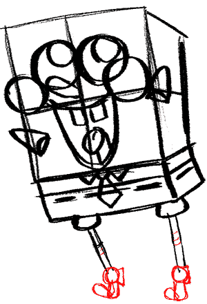 spongebob-12 Draw a circle, 2 ovals, and a rectangle to make his shoes. spongebob-12 Draw a circle, 2 ovals, and a rectangle to make his shoes.