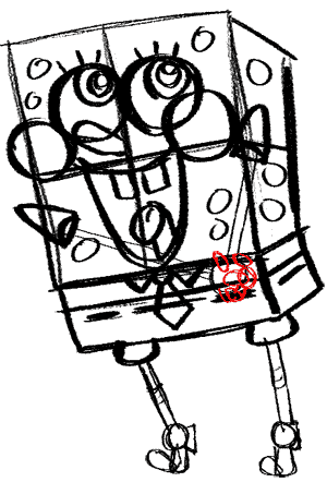 spongebob-15 Draw Spongebob's fingers...which are just oval shapes. spongebob-15 Draw Spongebob's fingers...which are just oval shapes.