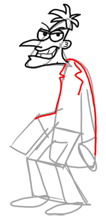 Step 9 How to Draw Dr. Doofenshmirtz from Phineas and Ferb for Kids : Step by Step Drawing Lesson