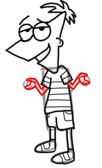 Step 9 How to Draw Phineas from Phineas and Ferb for Kids : Step by Step Drawing Lesson Step 9 How to Draw Phineas from Phineas and Ferb for Kids : Step by Step Drawing Lesson
