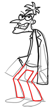 Step 12 How to Draw Dr. Doofenshmirtz from Phineas and Ferb for Kids : Step by Step Drawing Lesson