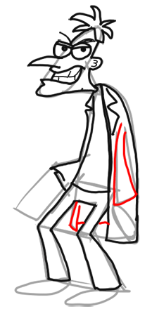 13-How to Draw Dr. Doofenshmirtz from Phineas and Ferb for Kids : Step by Step Drawing Lesson