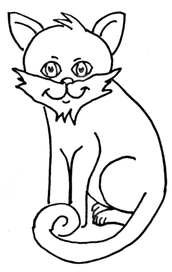 Finished Drawing of How to Draw Cartoon Cats Step by Step Drawing Tutorial for Kids