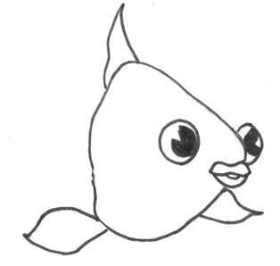 Step 9 How to Draw a Cartoon Fish Step by Step Drawing Tutorial for Kids