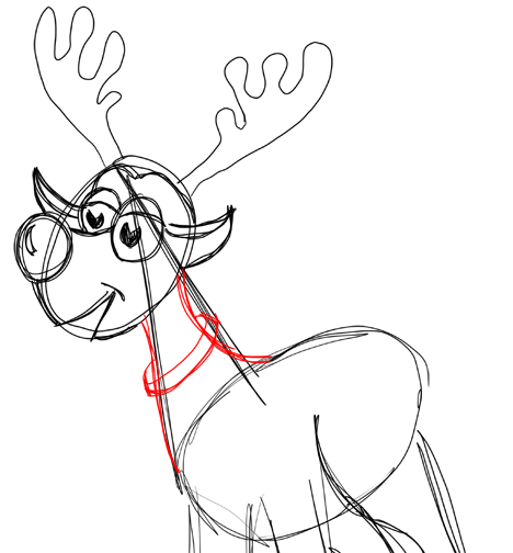 Step 12 How to Draw Cartoon Reindeers Step by Step Drawing Lessons