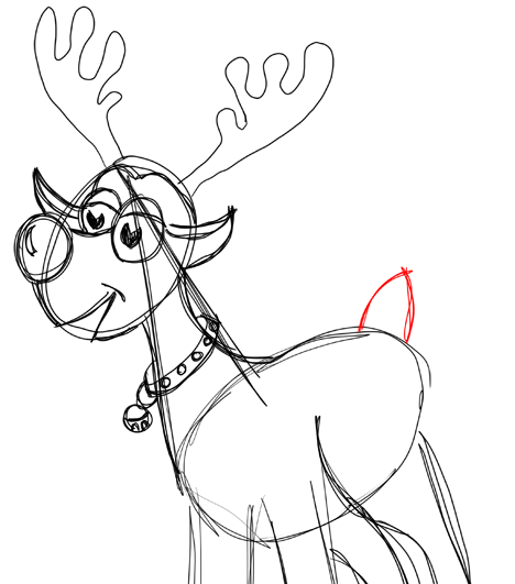 Step 14 How to Draw Cartoon Reindeers Step by Step Drawing Lessons