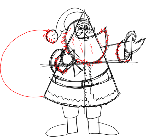 Step 14 How to Draw Santa Clause Step by Step Drawing Lesson Step 14 How to Draw Santa Clause Step by Step Drawing Lesson