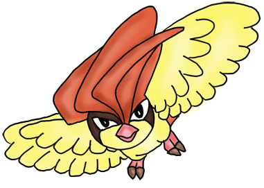 Finished Colorized Drawing of Pidgeotto from Pokemon Finished Colorized Drawing of Pidgeotto from Pokemon