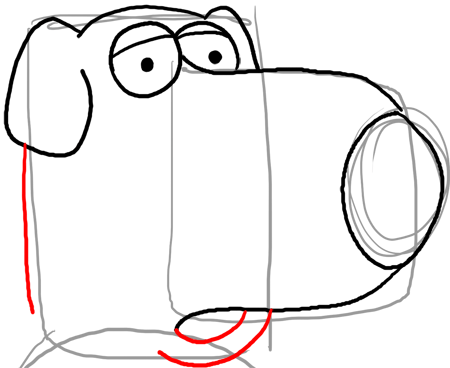 Step 9 How to Draw Brian from Family Guy : Step by Step Drawing Lesson
