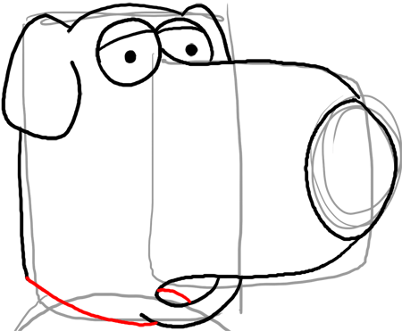 Step 10 How to Draw Brian from Family Guy : Step by Step Drawing Lesson