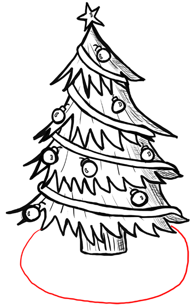 Step 10 How to Draw Christmas Trees Step by Step Drawing Lesson