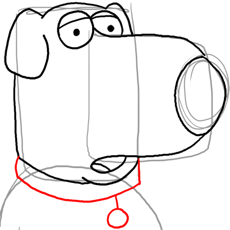 Step 11 How to Draw Brian from Family Guy : Step by Step Drawing Lesson