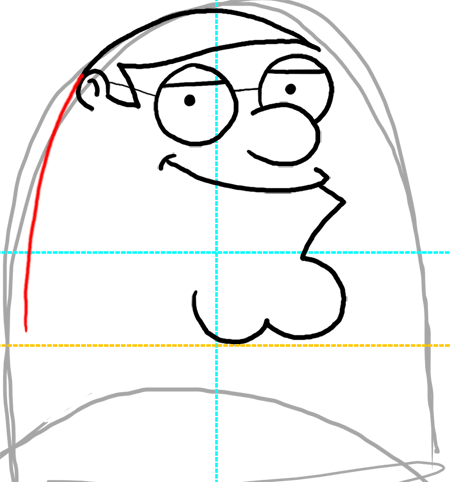 Step 11 How to Draw Peter Griffin from Family Guy : Step by Step Drawing Lesson