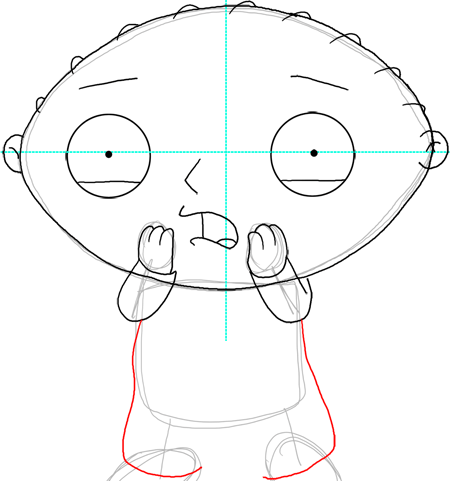 Step 11 How to Draw Stewie from Family Guy : Step by Step Drawing Lesson