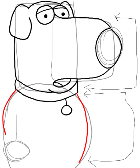 Step 12 How to Draw Brian from Family Guy : Step by Step Drawing Lesson