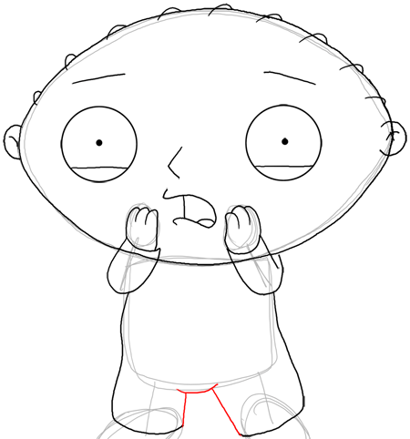 Step 12 How to Draw Stewie from Family Guy : Step by Step Drawing Lesson