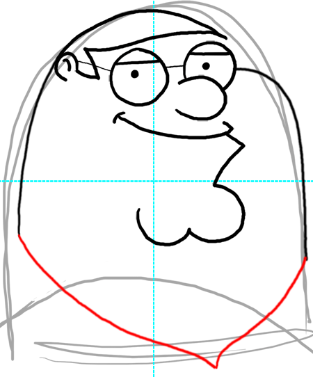 Step 13 How to Draw Peter Griffin from Family Guy : Step by Step Drawing Lesson