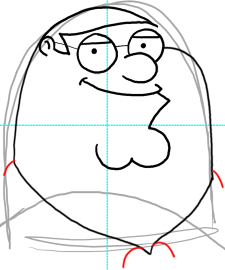 Step 14 How to Draw Peter Griffin from Family Guy : Step by Step Drawing Lesson