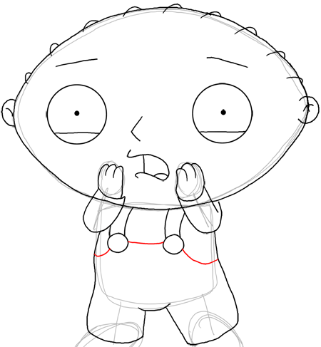 Step 14 How to Draw Stewie from Family Guy : Step by Step Drawing Lesson