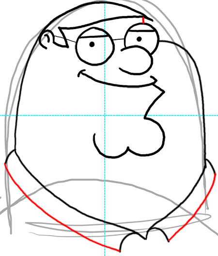 Step 15 How to Draw Peter Griffin from Family Guy : Step by Step Drawing Lesson