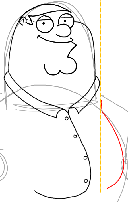 Step 17 How to Draw Peter Griffin from Family Guy : Step by Step Drawing Lesson