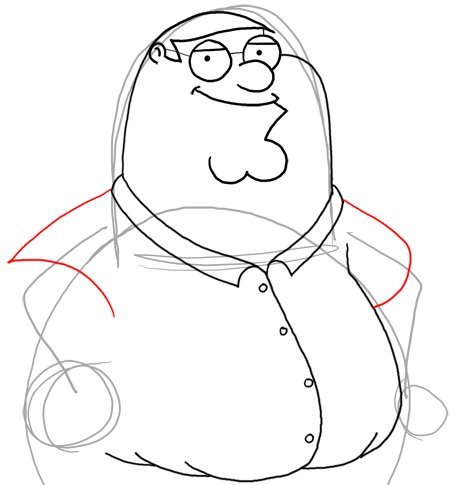 Step 19 How to Draw Peter Griffin from Family Guy : Step by Step Drawing Lesson