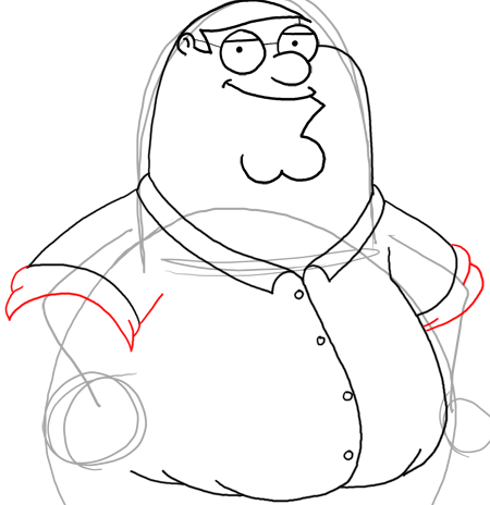 Step 20 How to Draw Peter Griffin from Family Guy : Step by Step Drawing Lesson