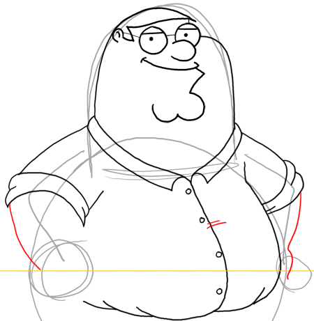 Step 21 How to Draw Peter Griffin from Family Guy : Step by Step Drawing Lesson