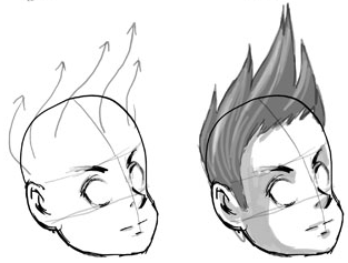 Step 3 How to Draw Anime / Manga Hair Sytles with Drawing Tutorials