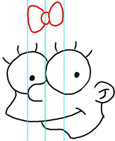 Step 7 How to Draw Maggie Simpson from The Simpsons : Step by Step Drawing Lesson