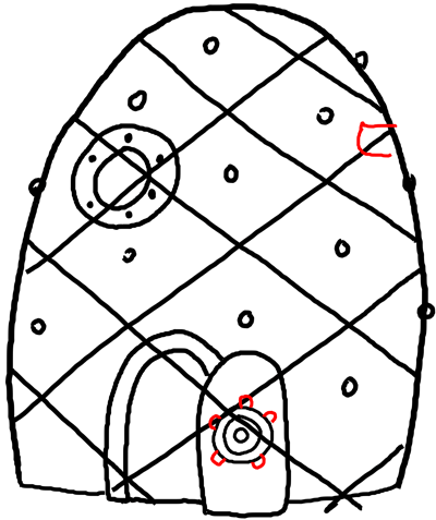Step 7 Spongebob Squarepants' Pineapple House Drawing Lesson