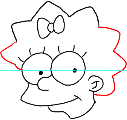 Step 9 How to Draw Maggie Simpson from The Simpsons : Step by Step Drawing Lesson