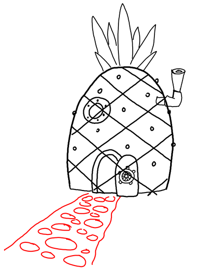Step 12 Spongebob Squarepants' Pineapple House Drawing Lesson