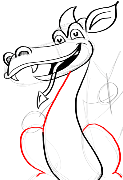 Step 13 - How to Draw Friendly Cartoon Dragons with Drawing Lesson