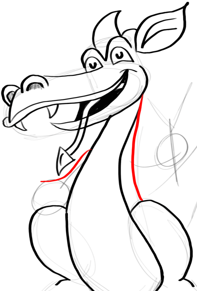 Step 14 - How to Draw Friendly Cartoon Dragons with Drawing Lesson