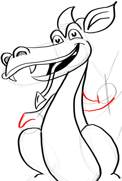 Step 15 - How to Draw Friendly Cartoon Dragons with Drawing Lesson