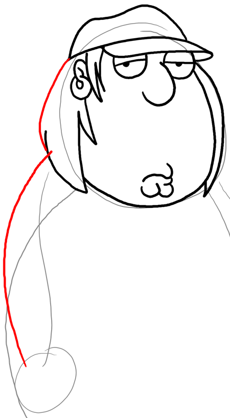 Step 16 How to Draw Chriss Griffin from Family Guy : Step by Step Drawing Lesson