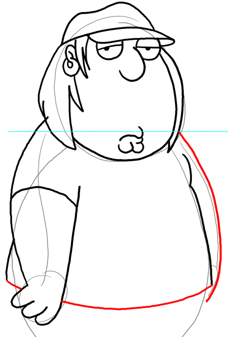 Step 18 How to Draw Chriss Griffin from Family Guy : Step by Step Drawing Lesson