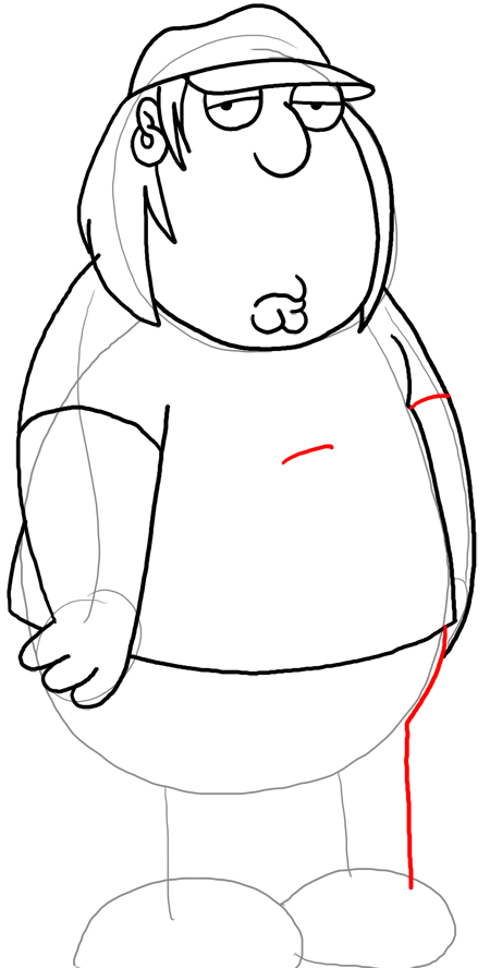 Step 19 How to Draw Chriss Griffin from Family Guy : Step by Step Drawing Lesson