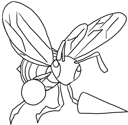 How to Draw Beedril from Pokemon : Step by Step Drawing Lesson