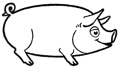 Finished Drawing of Cartoon Pigs Lesson