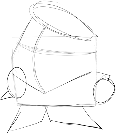 Step 1 - Drawing Dexter from Dexter's Laboratory Step by Step Instructions