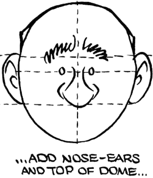 Step 3 Drawing Cartoon Heads / Faces for Comics with Oval Technique