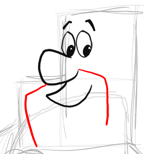 Step 5 Drawing Fred Flinstone from The Flinstones Drawing Instructions